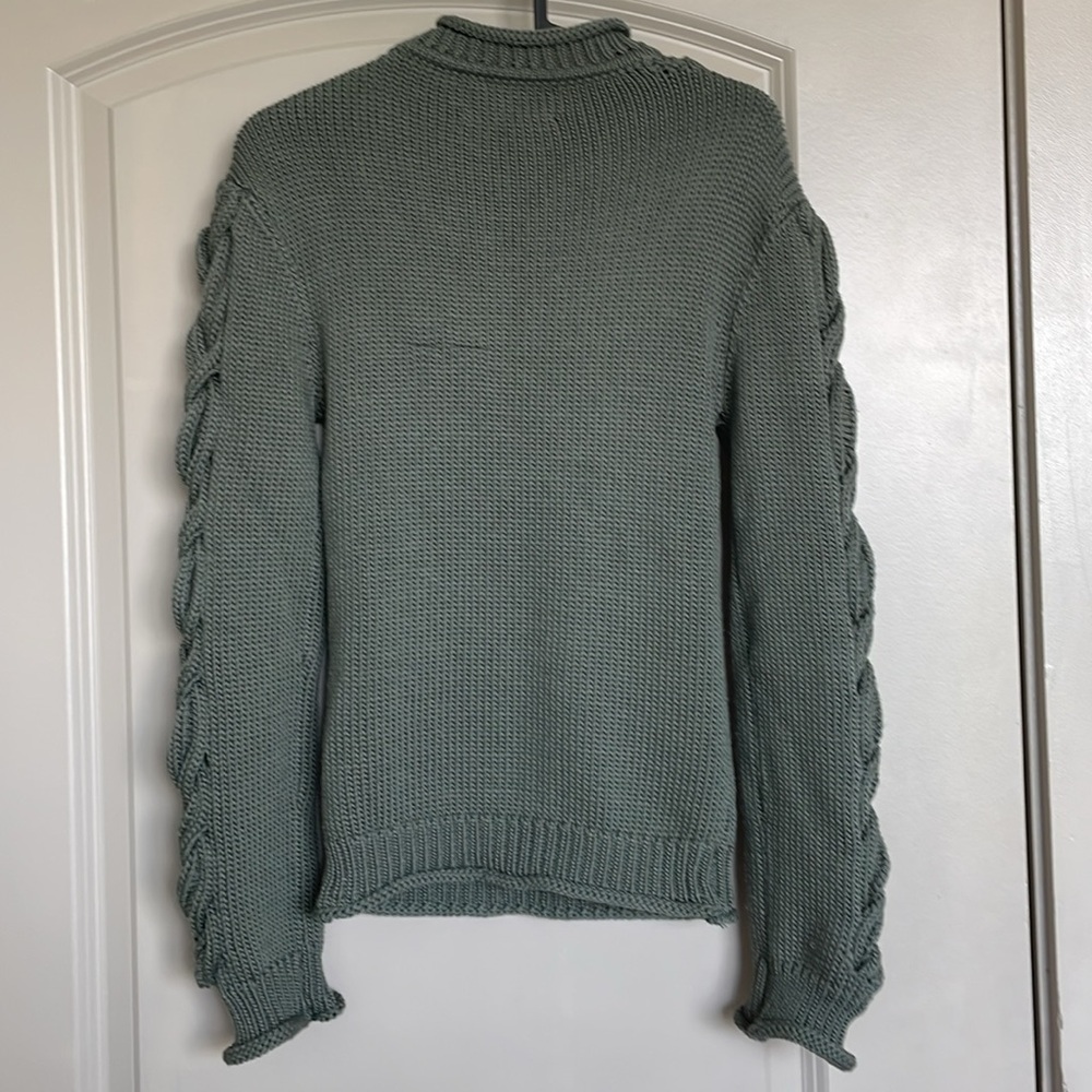 NICOLE MILLER GREEN ATELIER CUT WOOL SWEATER - Picture 10 of 14